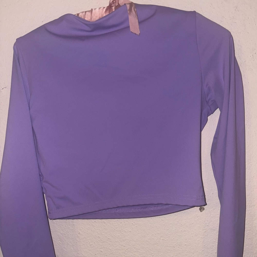 Women's Purple Long Sleeve Top- stretchy/ athletic material